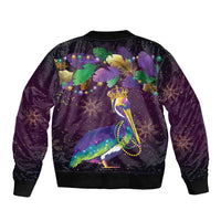 Faux Glitter Funny Mardi Gras Pelican Bomber Jacket Party Vibes - Wonder Print Shop