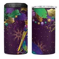 Faux Glitter Funny Mardi Gras Pelican 4 in 1 Can Cooler Tumbler Party Vibes - Wonder Print Shop