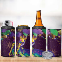 Faux Glitter Funny Mardi Gras Pelican 4 in 1 Can Cooler Tumbler Party Vibes - Wonder Print Shop