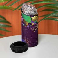 Faux Glitter Funny Mardi Gras Pelican 4 in 1 Can Cooler Tumbler Party Vibes - Wonder Print Shop