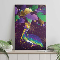 Faux Glitter Funny Mardi Gras Pelican Canvas Wall Art Party Vibes - Wonder Print Shop