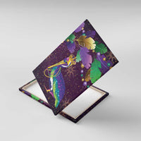 Faux Glitter Funny Mardi Gras Pelican Canvas Wall Art Party Vibes - Wonder Print Shop