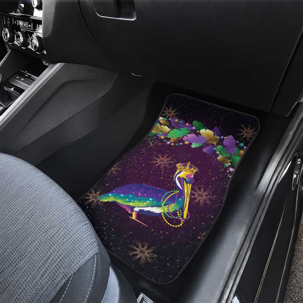 Faux Glitter Funny Mardi Gras Pelican Car Mats Party Vibes - Wonder Print Shop