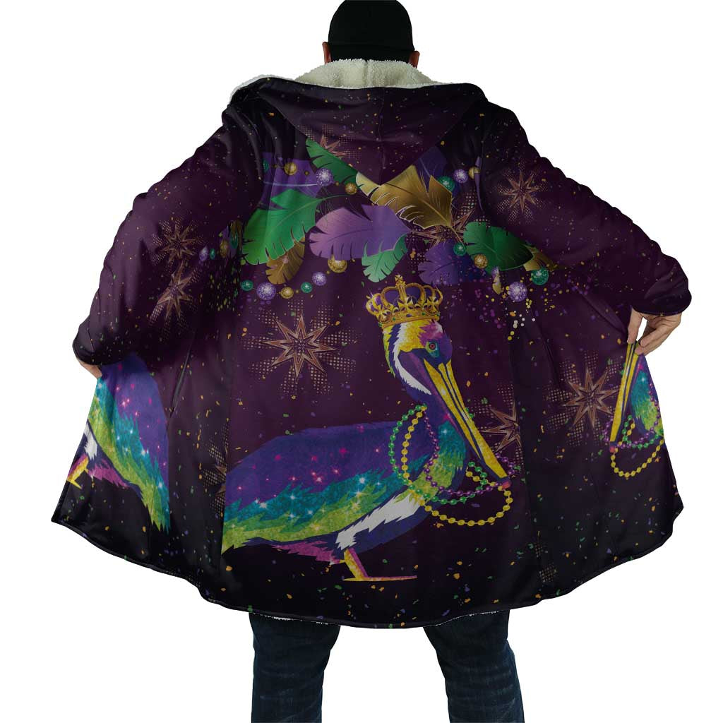 Faux Glitter Funny Mardi Gras Pelican Cloak Party Vibes - Wonder Print Shop
