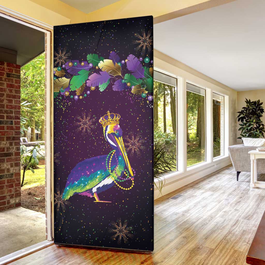 Faux Glitter Funny Mardi Gras Pelican Door Cover Party Vibes - Wonder Print Shop
