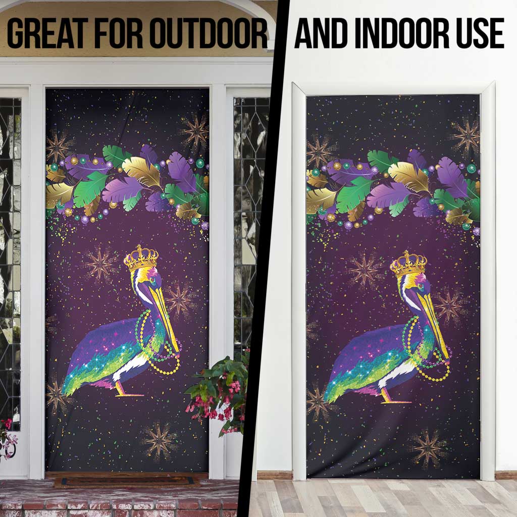 Faux Glitter Funny Mardi Gras Pelican Door Cover Party Vibes - Wonder Print Shop