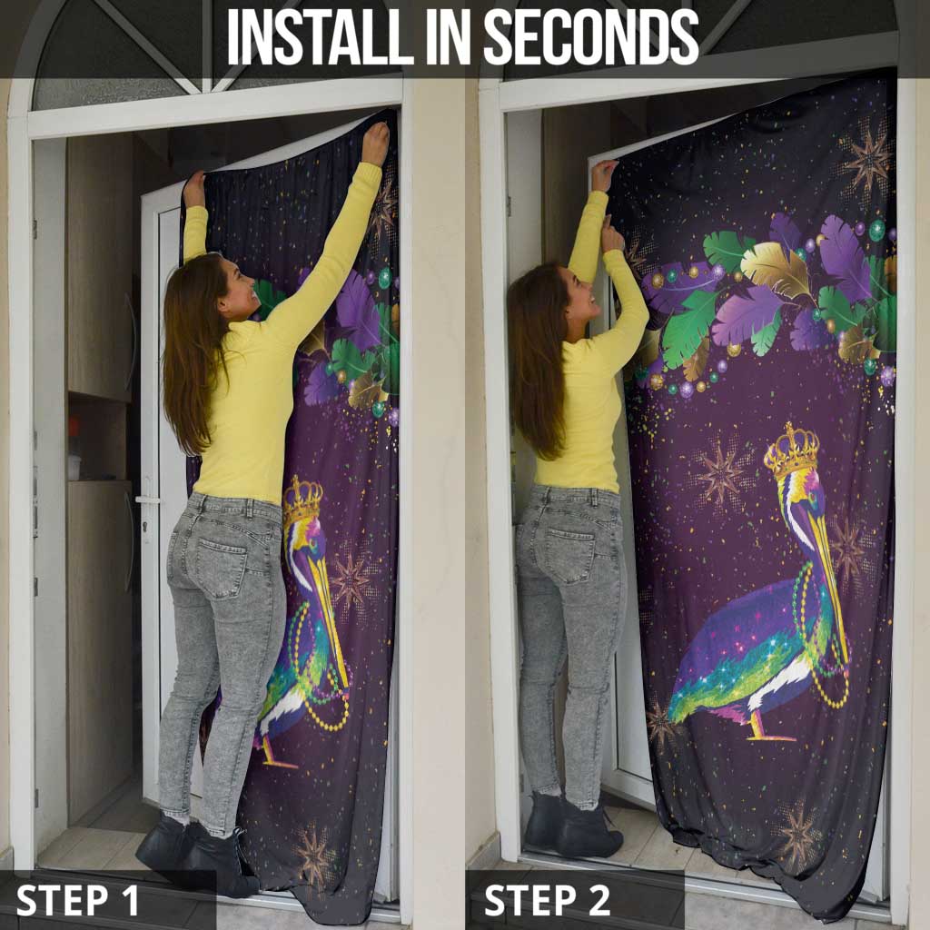 Faux Glitter Funny Mardi Gras Pelican Door Cover Party Vibes - Wonder Print Shop