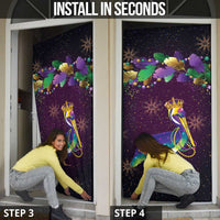 Faux Glitter Funny Mardi Gras Pelican Door Cover Party Vibes - Wonder Print Shop