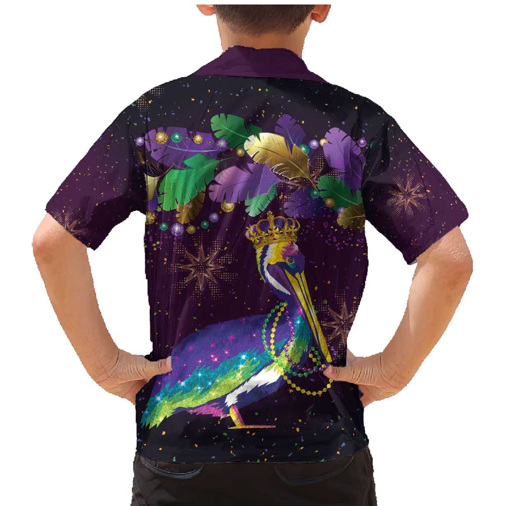 Faux Glitter Funny Mardi Gras Pelican Family Matching Mermaid Dress and Hawaiian Shirt Party Vibes - Wonder Print Shop