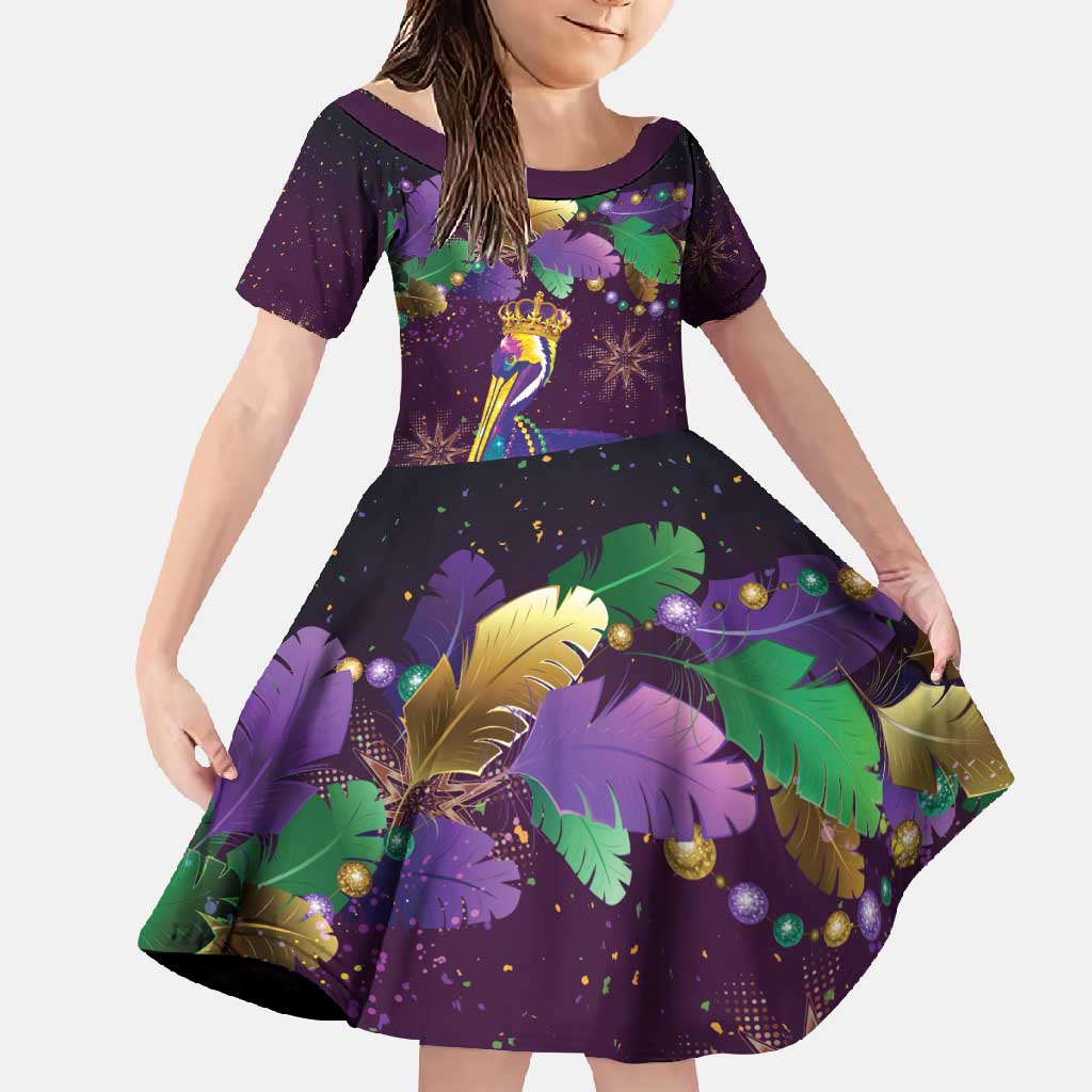 Faux Glitter Funny Mardi Gras Pelican Family Matching Mermaid Dress and Hawaiian Shirt Party Vibes - Wonder Print Shop