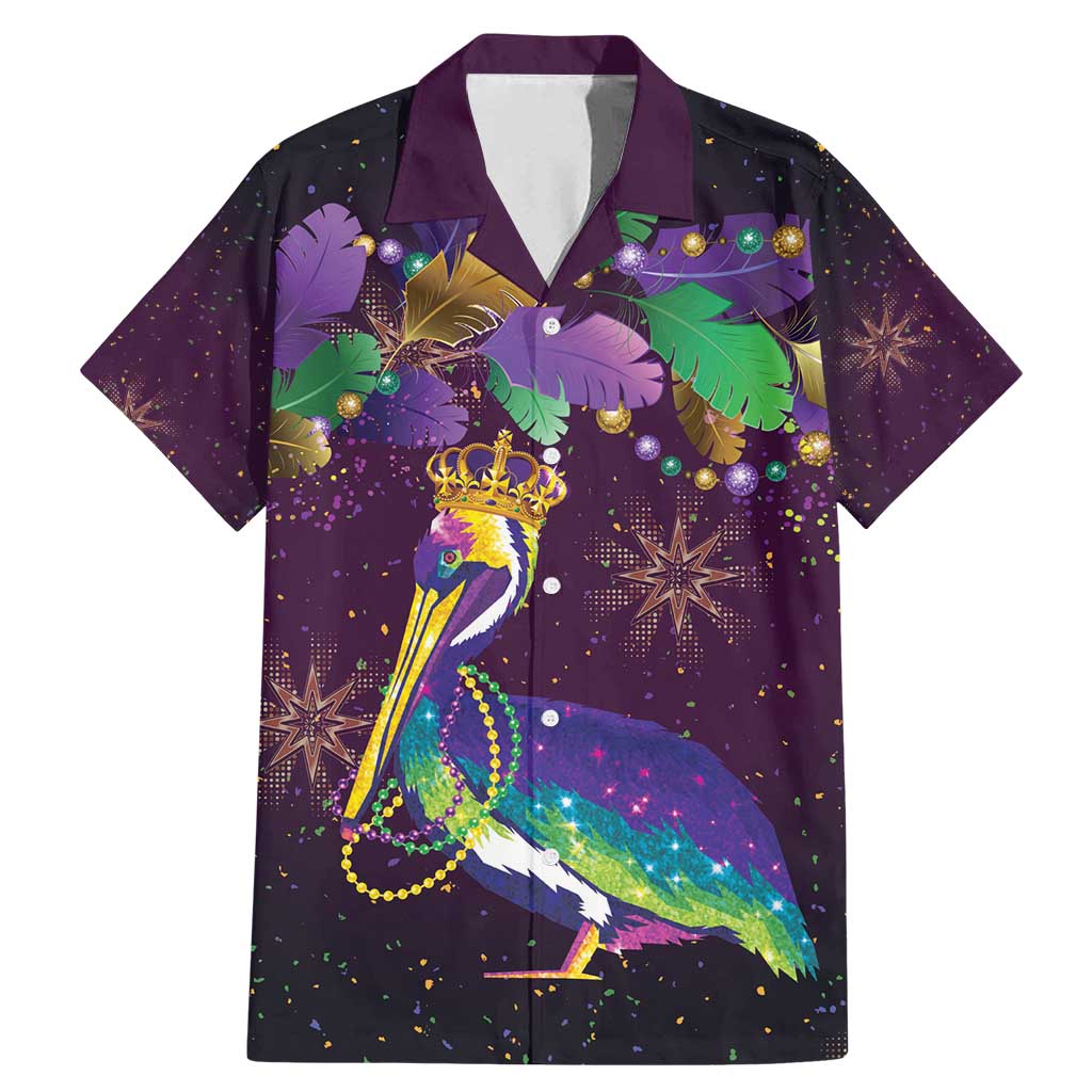 Faux Glitter Funny Mardi Gras Pelican Family Matching Mermaid Dress and Hawaiian Shirt Party Vibes - Wonder Print Shop