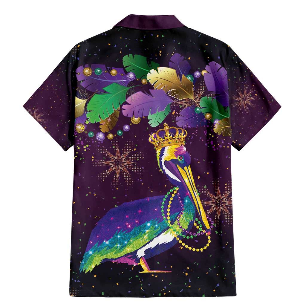 Faux Glitter Funny Mardi Gras Pelican Family Matching Mermaid Dress and Hawaiian Shirt Party Vibes - Wonder Print Shop