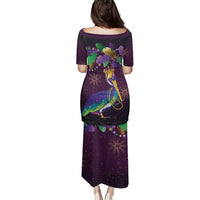 Faux Glitter Funny Mardi Gras Pelican Family Matching Puletasi and Hawaiian Shirt Party Vibes - Wonder Print Shop