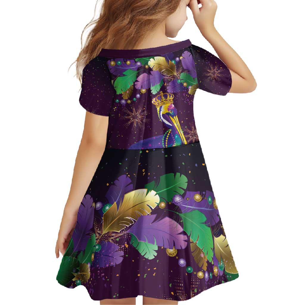 Faux Glitter Funny Mardi Gras Pelican Family Matching Tank Maxi Dress and Hawaiian Shirt Party Vibes - Wonder Print Shop