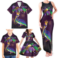 Faux Glitter Funny Mardi Gras Pelican Family Matching Tank Maxi Dress and Hawaiian Shirt Party Vibes - Wonder Print Shop