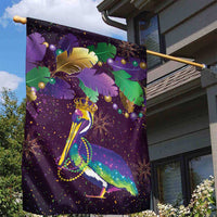 Faux Glitter Funny Mardi Gras Pelican Garden Flag Party Vibes - Wonder Print Shop