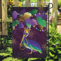 Faux Glitter Funny Mardi Gras Pelican Garden Flag Party Vibes - Wonder Print Shop
