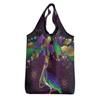 Faux Glitter Funny Mardi Gras Pelican Grocery Bag Party Vibes - Wonder Print Shop