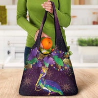 Faux Glitter Funny Mardi Gras Pelican Grocery Bag Party Vibes - Wonder Print Shop