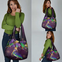 Faux Glitter Funny Mardi Gras Pelican Grocery Bag Party Vibes - Wonder Print Shop