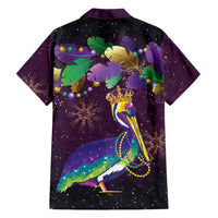 Faux Glitter Funny Mardi Gras Pelican Hawaiian Shirt Party Vibes - Wonder Print Shop