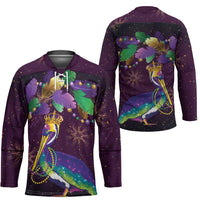 Faux Glitter Funny Mardi Gras Pelican Hockey Jersey Party Vibes - Wonder Print Shop