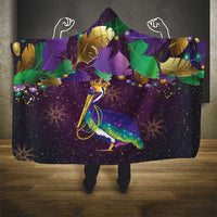Faux Glitter Funny Mardi Gras Pelican Hooded Blanket Party Vibes - Wonder Print Shop