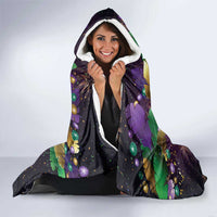 Faux Glitter Funny Mardi Gras Pelican Hooded Blanket Party Vibes - Wonder Print Shop