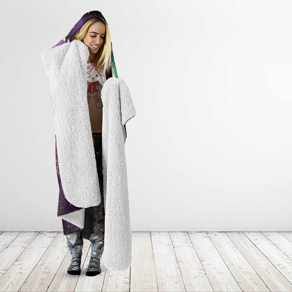 Faux Glitter Funny Mardi Gras Pelican Hooded Blanket Party Vibes - Wonder Print Shop