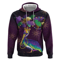 Faux Glitter Funny Mardi Gras Pelican Hoodie Party Vibes - Wonder Print Shop
