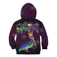 Faux Glitter Funny Mardi Gras Pelican Kid Hoodie Party Vibes - Wonder Print Shop