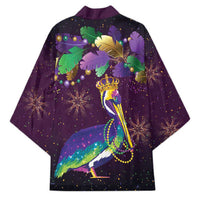Faux Glitter Funny Mardi Gras Pelican Kimono Party Vibes - Wonder Print Shop