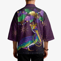 Faux Glitter Funny Mardi Gras Pelican Kimono Party Vibes - Wonder Print Shop