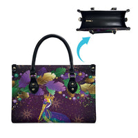 Faux Glitter Funny Mardi Gras Pelican Leather Bag Party Vibes - Wonder Print Shop