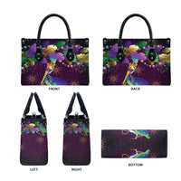 Faux Glitter Funny Mardi Gras Pelican Leather Bag Party Vibes - Wonder Print Shop