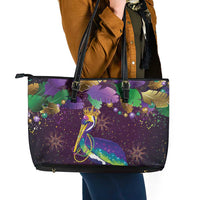 Faux Glitter Funny Mardi Gras Pelican Leather Tote Bag Party Vibes - Wonder Print Shop