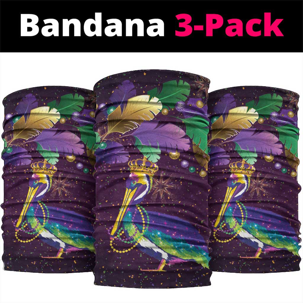 Faux Glitter Funny Mardi Gras Pelican Neck Gaiter Party Vibes - Wonder Print Shop