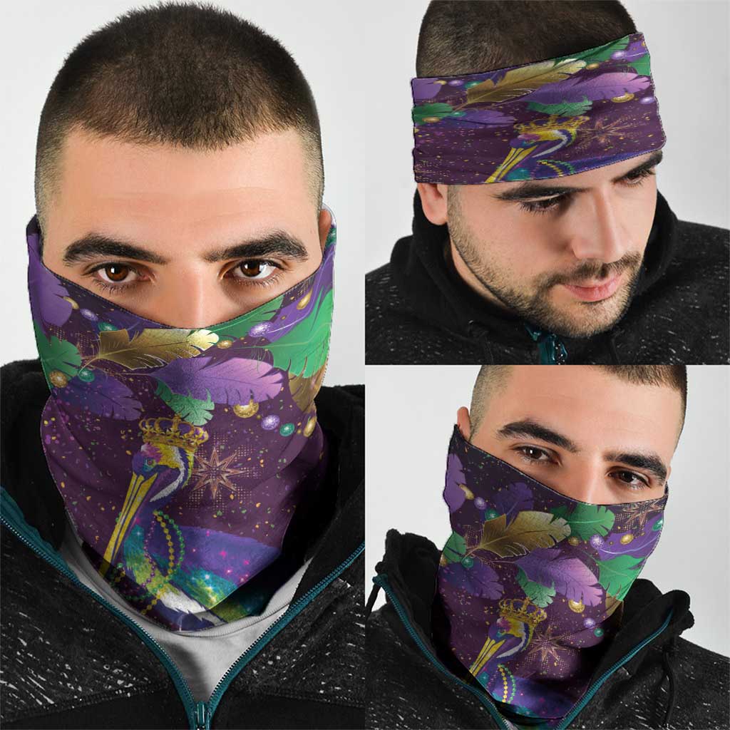 Faux Glitter Funny Mardi Gras Pelican Neck Gaiter Party Vibes - Wonder Print Shop