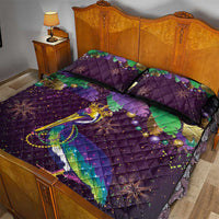 Faux Glitter Funny Mardi Gras Pelican Quilt Bed Set Party Vibes - Wonder Print Shop