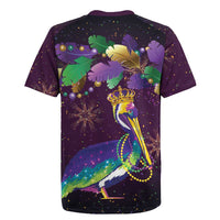Faux Glitter Funny Mardi Gras Pelican Rugby Jersey Party Vibes - Wonder Print Shop