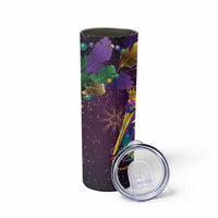 Faux Glitter Funny Mardi Gras Pelican Skinny Tumbler Party Vibes - Wonder Print Shop
