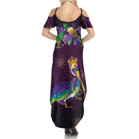 Faux Glitter Funny Mardi Gras Pelican Summer Maxi Dress Party Vibes - Wonder Print Shop