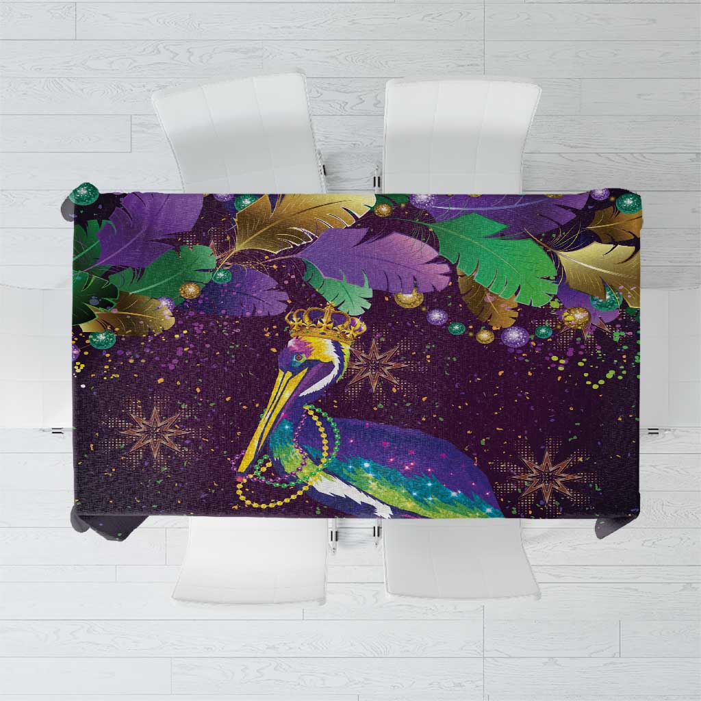 Faux Glitter Funny Mardi Gras Pelican Tablecloth Party Vibes - Wonder Print Shop