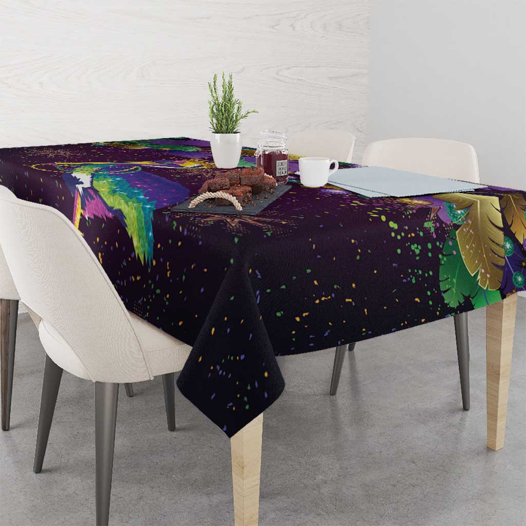 Faux Glitter Funny Mardi Gras Pelican Tablecloth Party Vibes - Wonder Print Shop