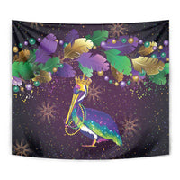 Faux Glitter Funny Mardi Gras Pelican Tapestry Party Vibes - Wonder Print Shop