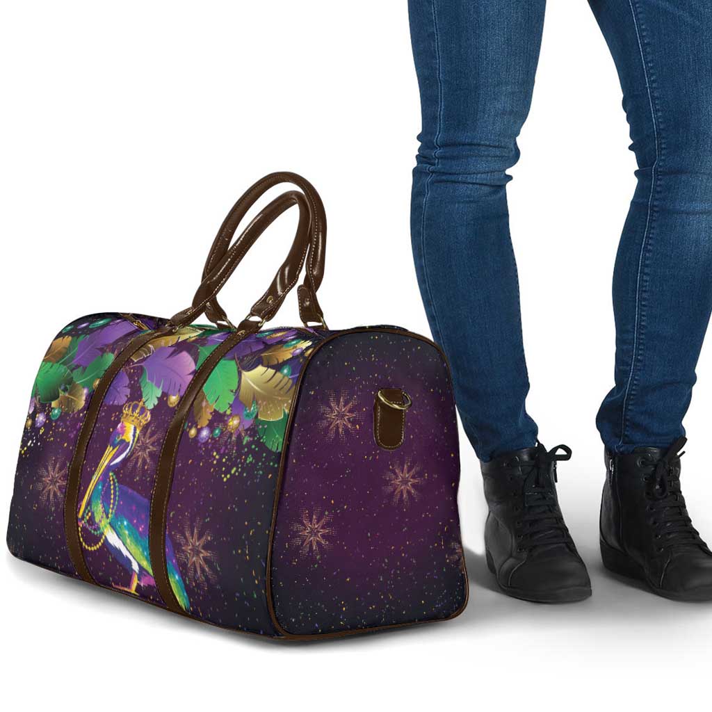 Faux Glitter Funny Mardi Gras Pelican Travel Bag Party Vibes - Wonder Print Shop