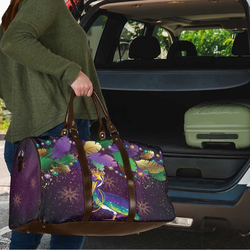 Faux Glitter Funny Mardi Gras Pelican Travel Bag Party Vibes - Wonder Print Shop