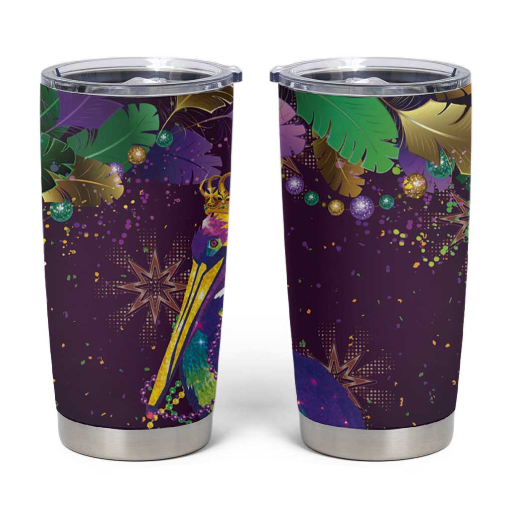 Faux Glitter Funny Mardi Gras Pelican Tumbler Cup Party Vibes - Wonder Print Shop
