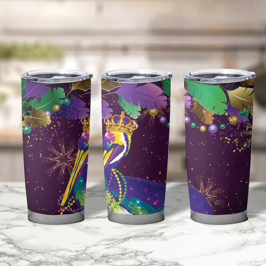 Faux Glitter Funny Mardi Gras Pelican Tumbler Cup Party Vibes - Wonder Print Shop