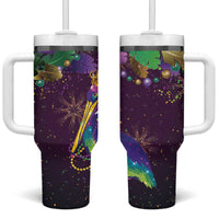 Faux Glitter Funny Mardi Gras Pelican Tumbler With Handle Party Vibes - Wonder Print Shop